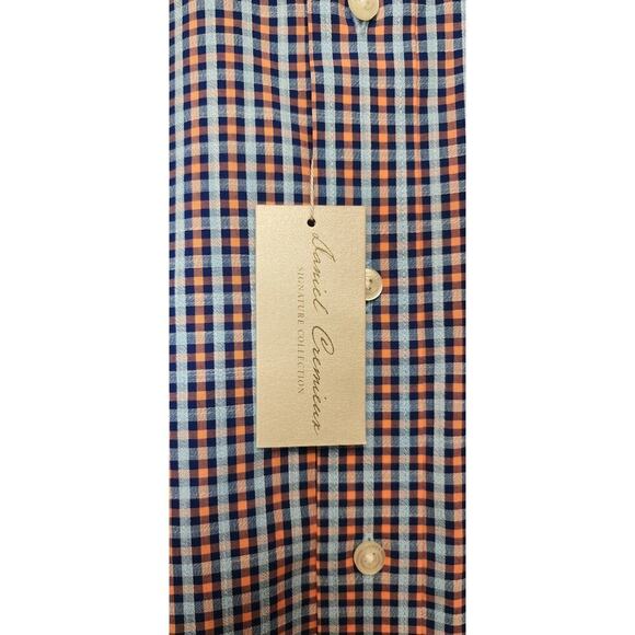 Daniel Cremieux Signature Label Plaid Cotton Short Sleeve Shirt XL Blue/Red - Picture 7 of 9